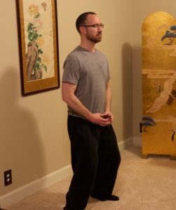 Jamie in Horse Stance Meditation at Mindful Qigong
